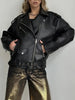 Women’s PU Oversized Leather Biker Jacket