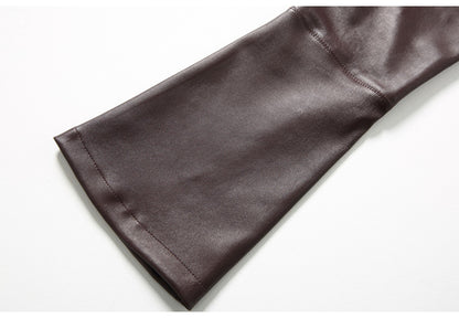 Women’s Flared Leather Pants High Waisted Cropped