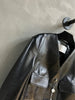 Black Leather Bomber V Neck Jacket Women