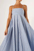 Light Blue Striped Smocked Back Maxi Dress