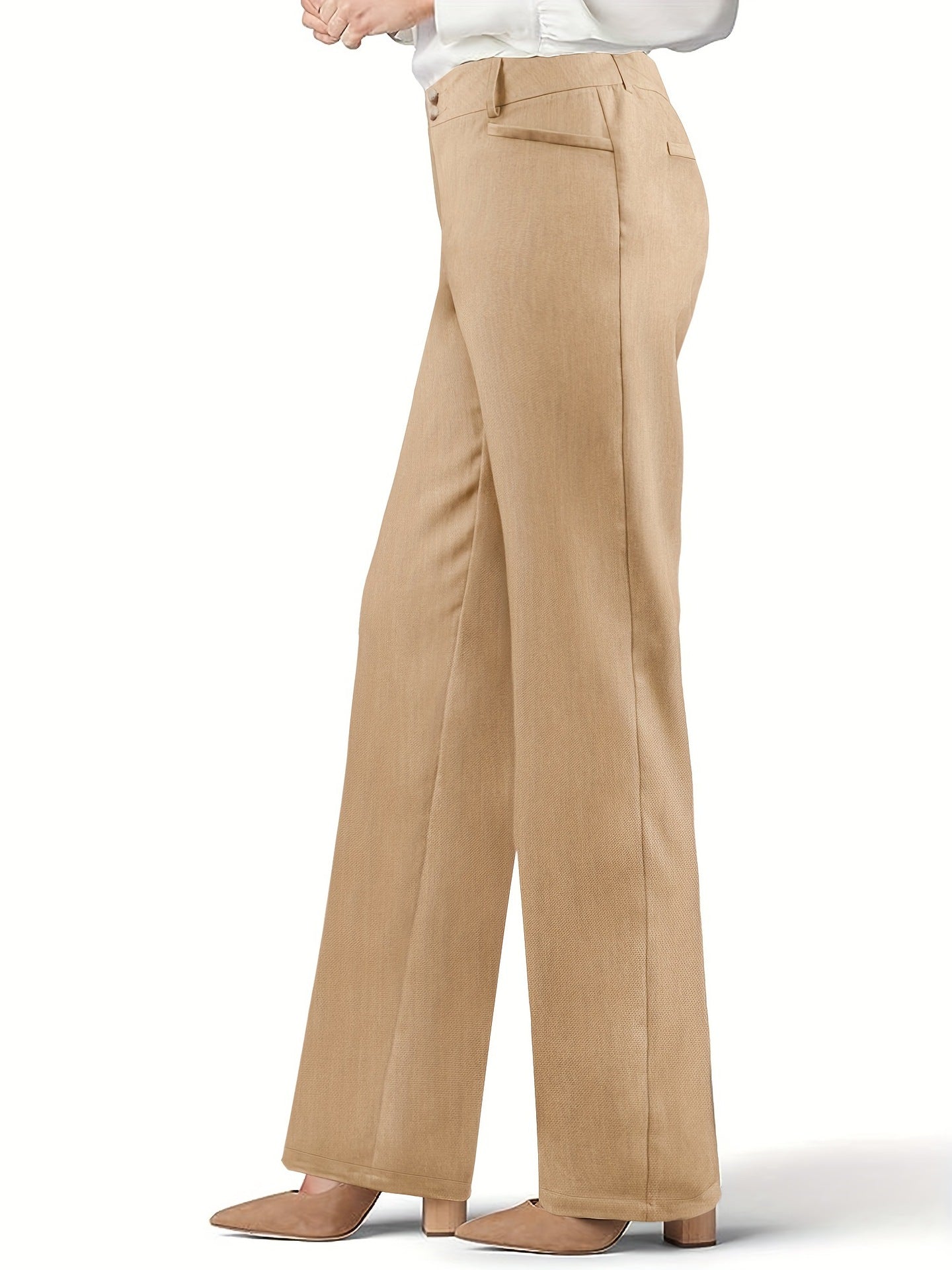 Women’s High Waist Straight Baguette Pants Tapered Long Trousers