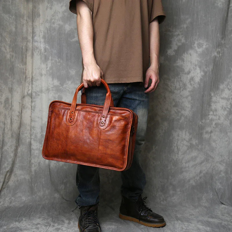 Leather Messenger Crossbody Bag for Men