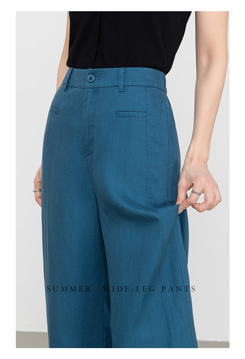 Casual Slacks with high waist summer drape