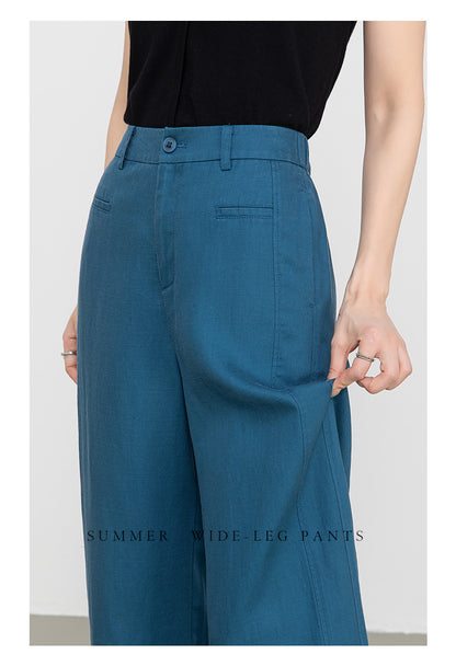 Casual Slacks with high waist summer drape