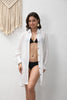 Women's White Long Sleeve Shirt Button Up