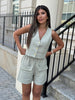 Women Sleeveless Tank Top And Shorts Set
