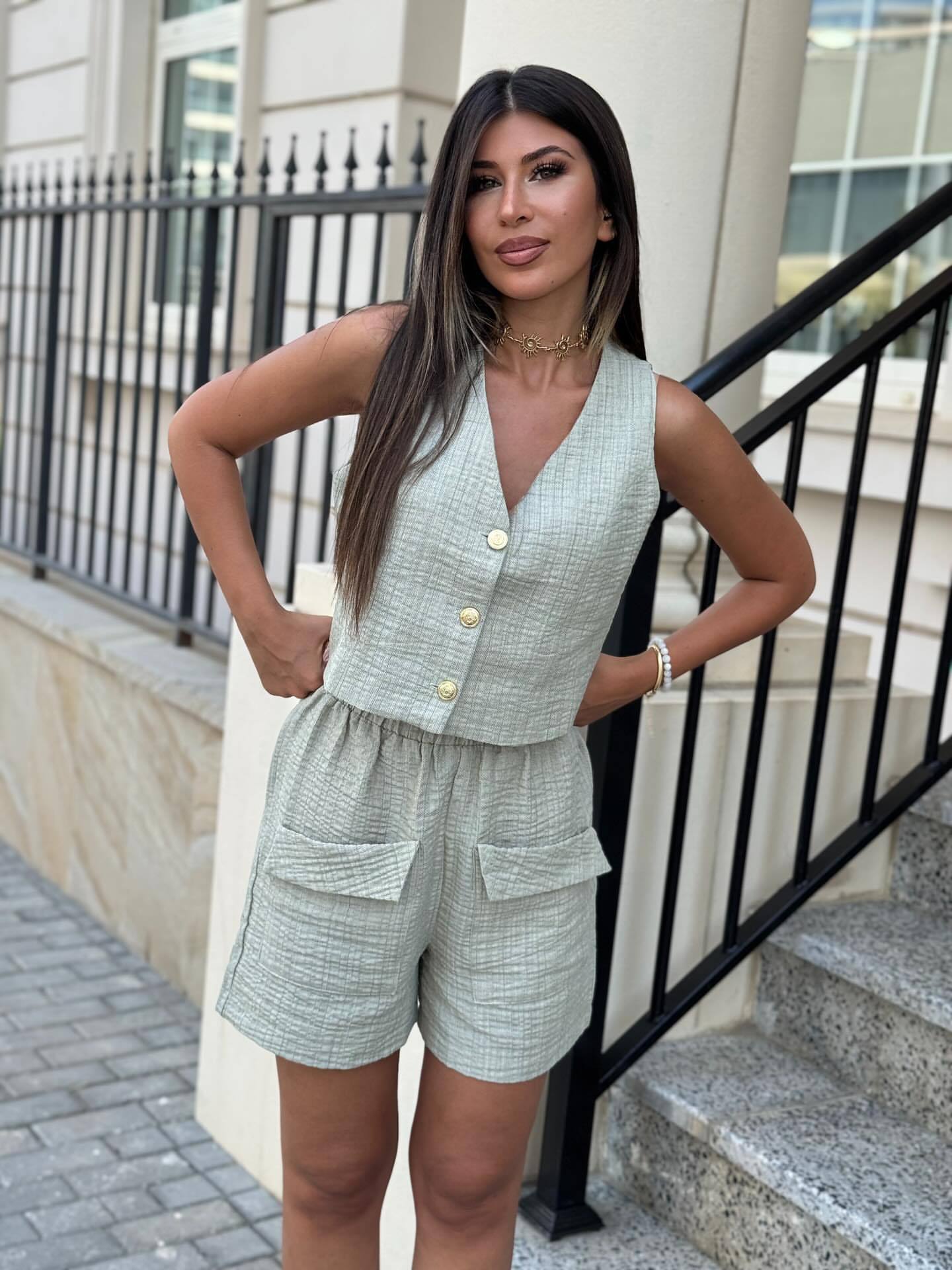 Women Sleeveless Tank Top And Shorts Set