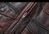 Men’s Distressed Oil Wax Leather Jacket Slim Fit