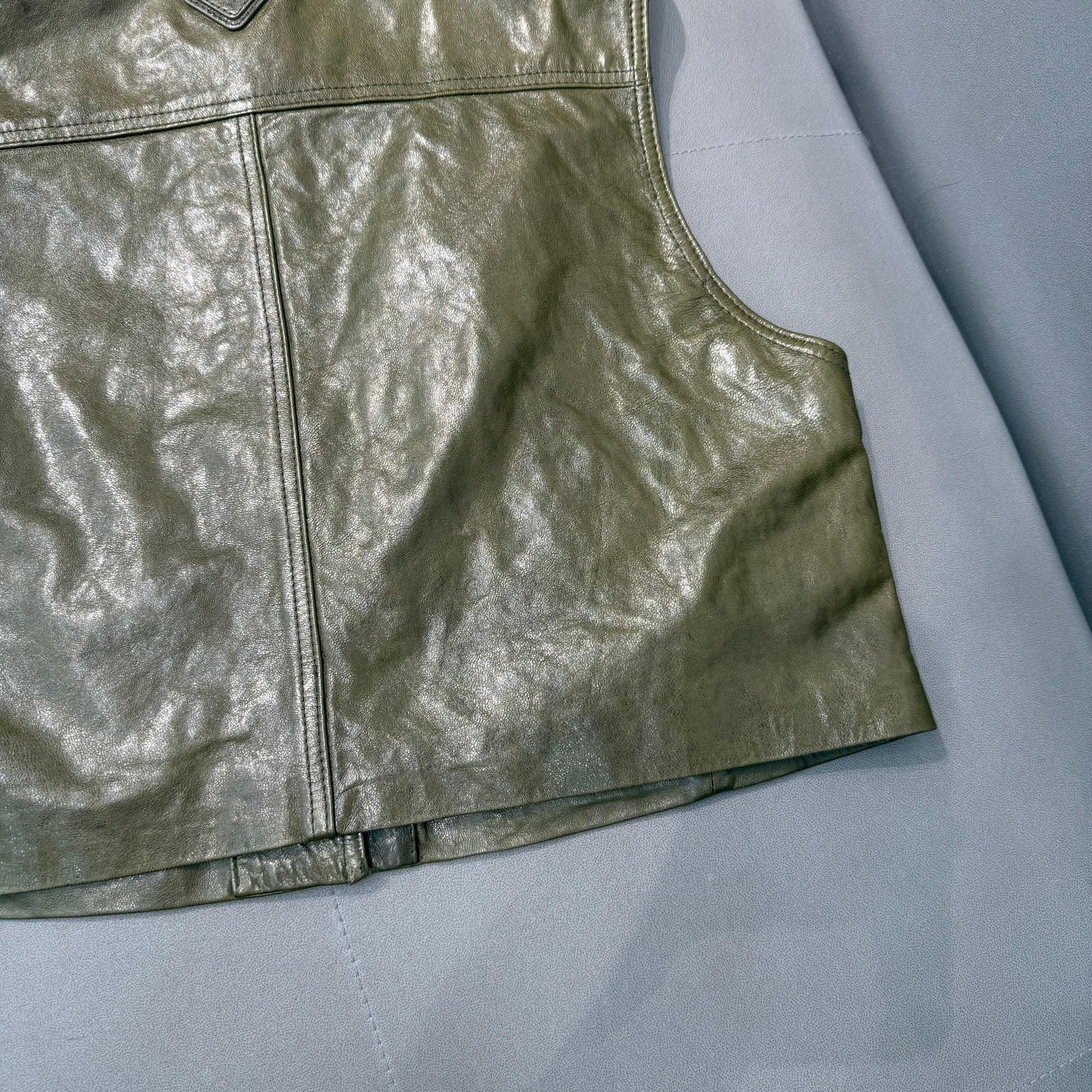 Women Cropped Short Leather Vest