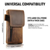 Men’s Leather Waist Bag with Magnetic Phone Pouch and Zipper Pocket