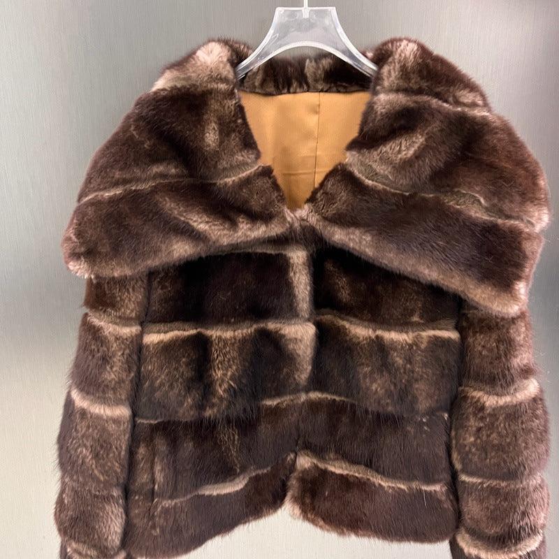 In Stock Women’s Natural Rabbit Fur Coat Winter Jacket