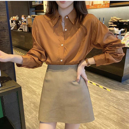 women drop shoulder long sleeve shirt