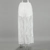 Women’s White Lace Jacquard Midi Skirt  See-Through