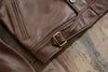 Men Brown Military Cowhide Leather Jacket