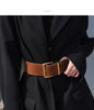 Women suede leather wide belt for coats