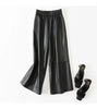 Women’s Leather Trousers High-Waisted Black Wide-Leg Pants