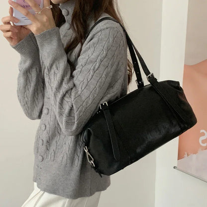 Women Leather Underarm Shoulder Purse With Large Capacity