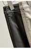 High Rise Leather Elephant Style Pants Straight Leg Midi Culotte