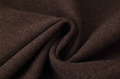 Long brown wool coat women winter outerwear