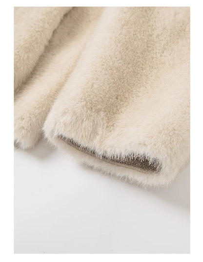 Short Mink Fur Coat Women Double Breasted Winter Jacket