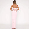 Blush pink mesh cutout bodycon maxi dress women