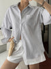 Women Drop Shoulder Button Down Shirt