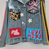 Women’s Sequin Patch Denim Jacket Street Style Jean Coat