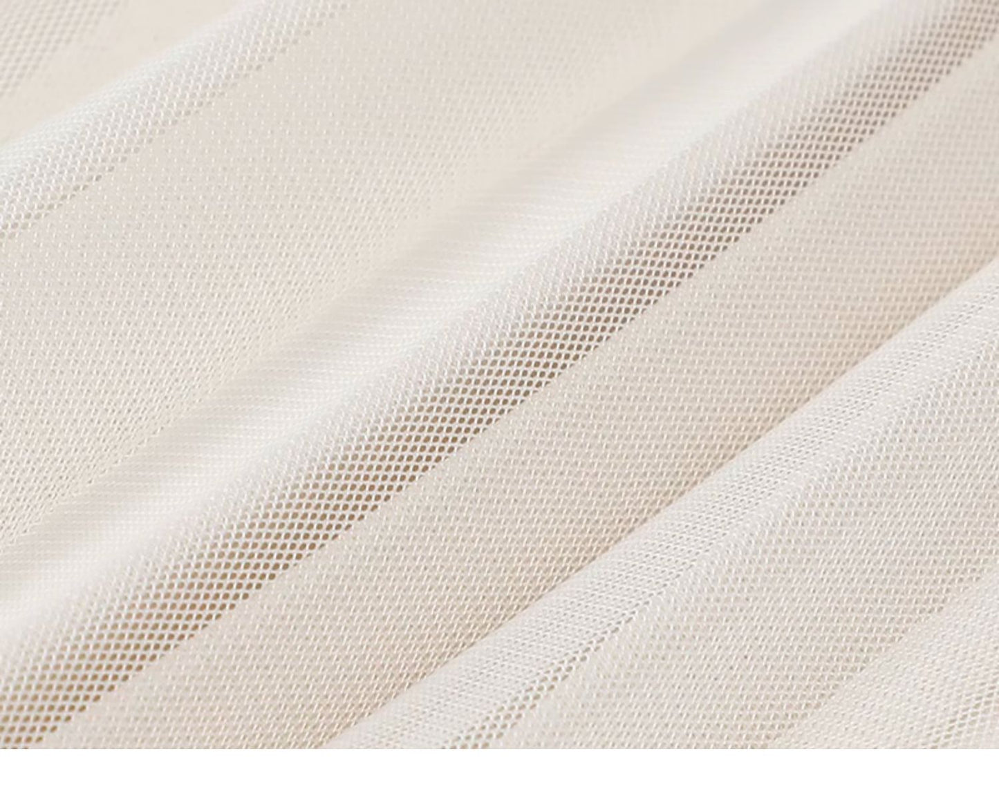 White pleated mesh skirt with elastic waistband