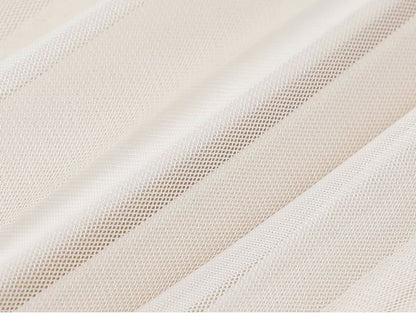 White pleated mesh skirt with elastic waistband
