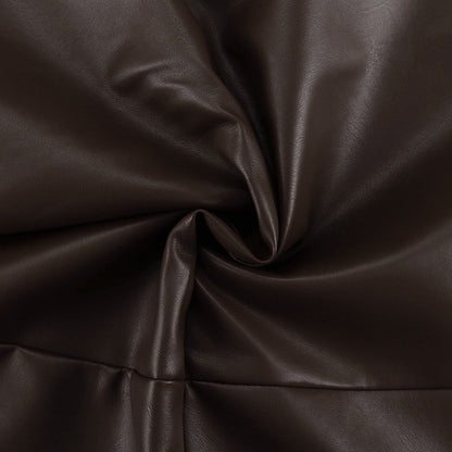 Imitation Leather Brown Skirt Tall