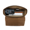 Motorcycle Pannier Bag in Waxed Canvas with Genuine Leather Trim
