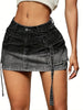womens cargo denim jean mini skirt