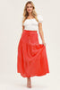 long pleated skirt Ruffle Hem Knot