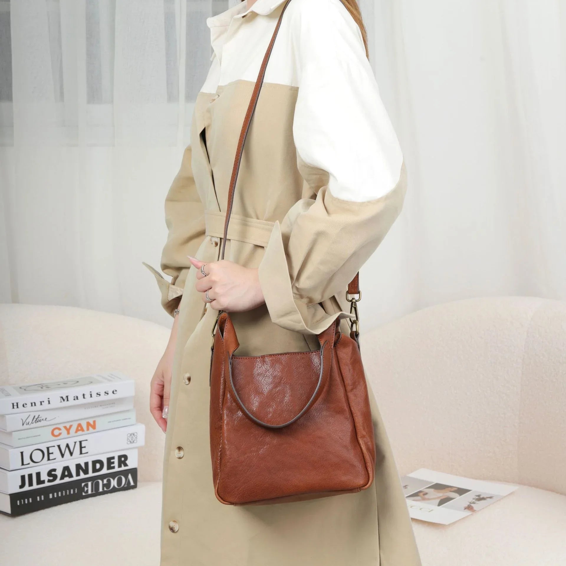 Women Leather Handbag Soft Crossbody Shoulder Bag