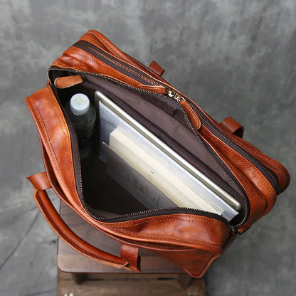 Leather Messenger Crossbody Bag for Men