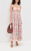 Women summer maxi dress with blush floral bead straps