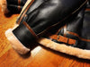 Genuine Shearling Bomber Aviator Jacket Mens