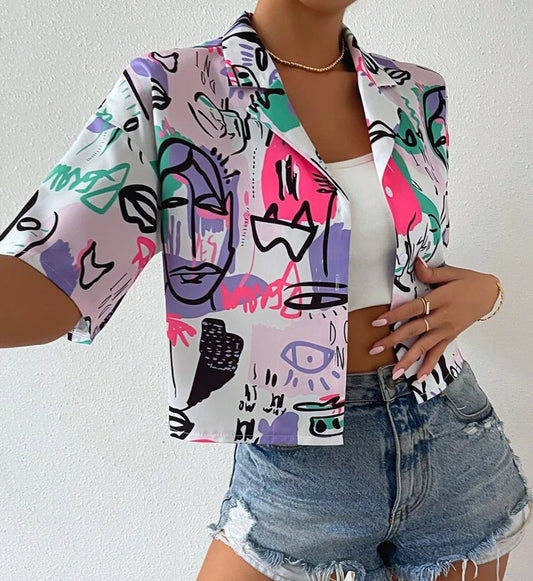 womens drop shoulder short sleeve shirts