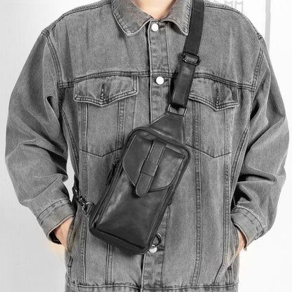 Men’s Top-Grain Cowhide Leather Chest Bag