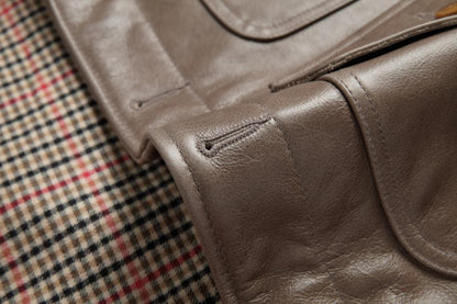 Men’s Oil-Waxed Leather Slim Fit Jacket