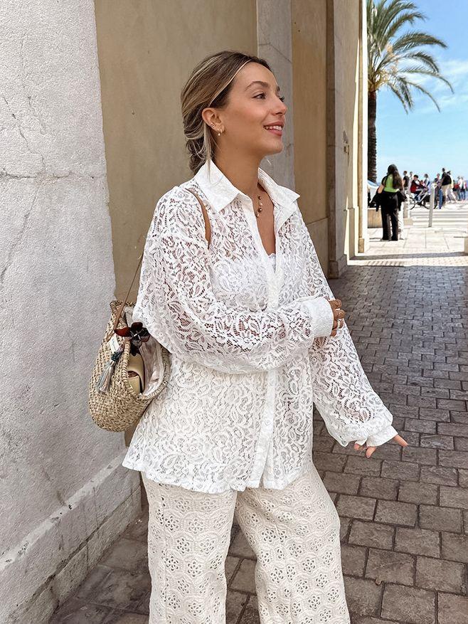 New lace hollow-out shirt jacket