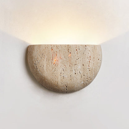 Natural Travertine Wall Lamp Wabi-Sabi Stone Light