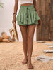 Ruffle Hem Smocked High Waist Skort for Women