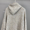 Women Mohair Cashmere Sequin Zip Cardigan Hoodie