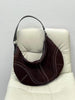 Suede Leather Underarm Crescent Shoulder Bag