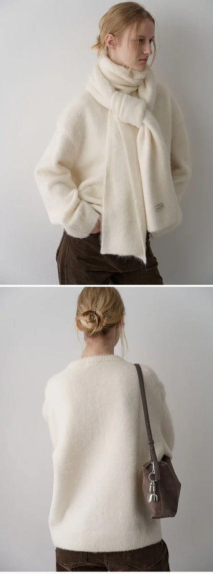 Facade pattern alpaca wool sweater women