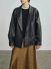 Women Leather Bomber Jacket Oversized Genuine Leather