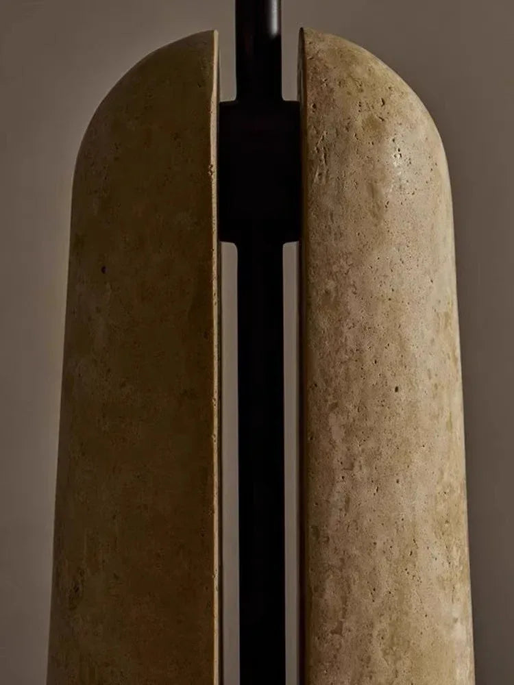 Black marble mushroom wabi sabi table lamp