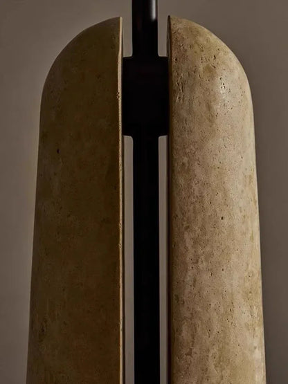 Black marble mushroom wabi sabi table lamp