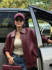 Old Money Style Braided Leather Jacket Loose Fit